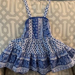 Adorable Girls Blue and White French Dress